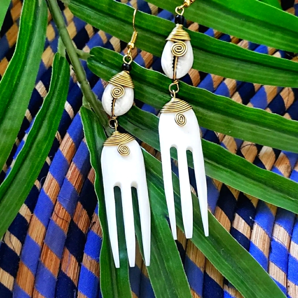 Cowrie Shell Earrings from Kenya